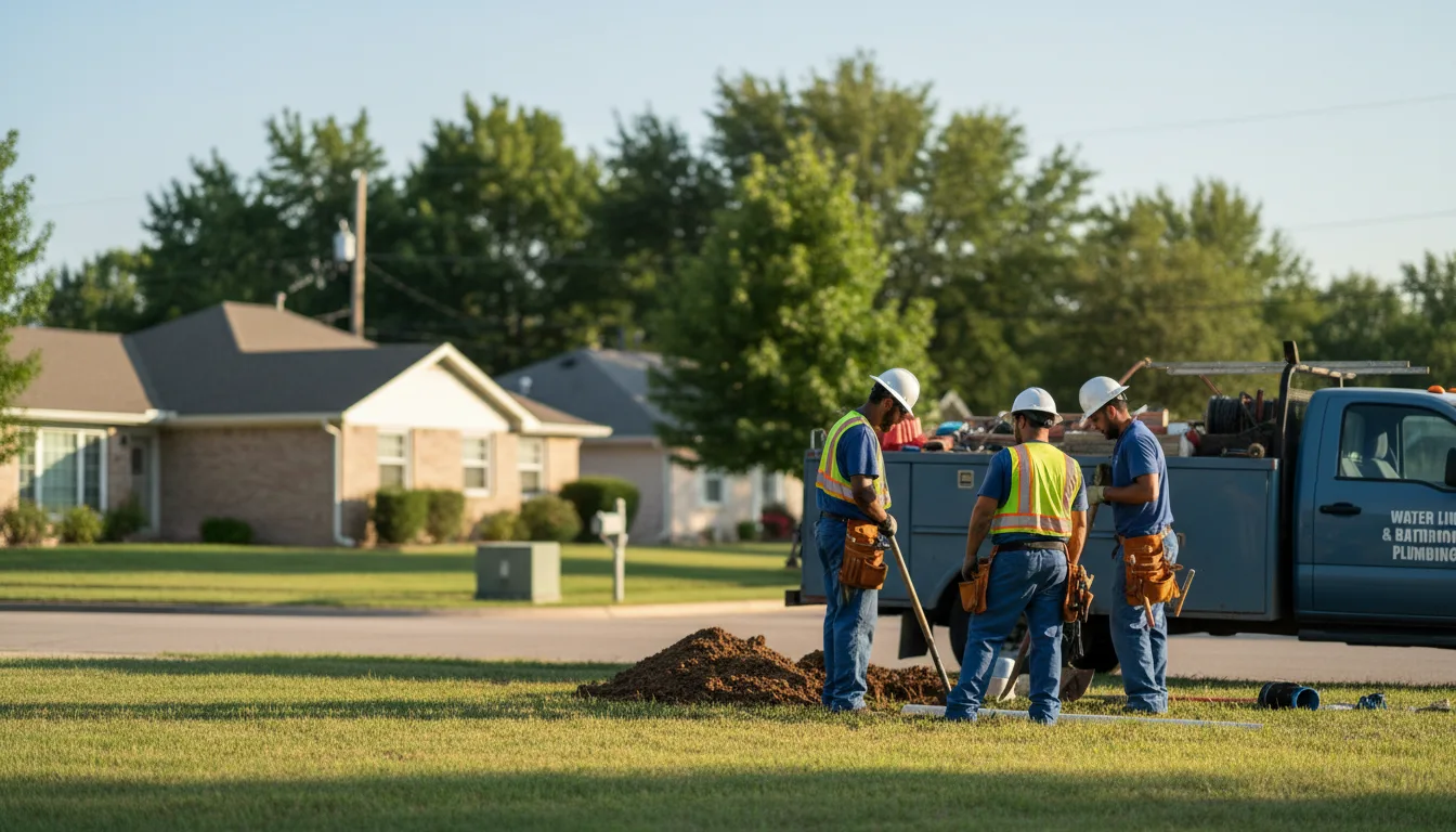 Residential water line and bathroom plumbing service in Elma, IA